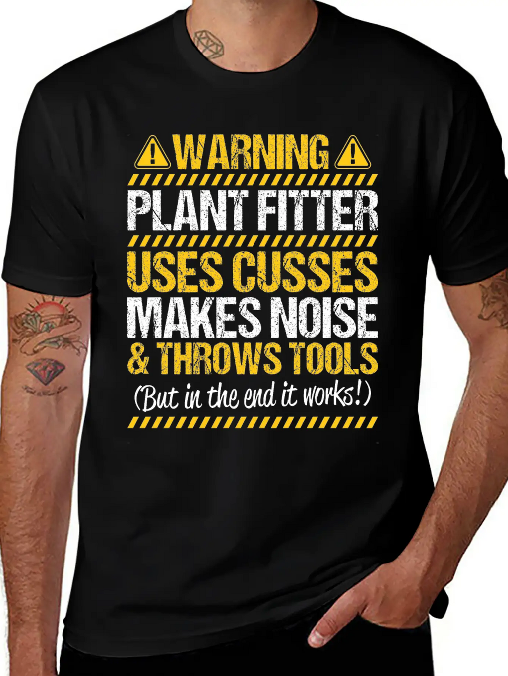 Plant Fitter Plant Mechanic Gift Present Warning Basic Graphic T-Shirt – Daily Comfort In Soft Cotton