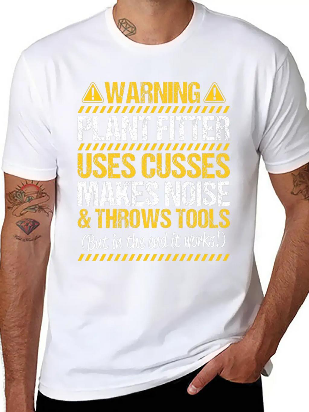 Plant Fitter Plant Mechanic Gift Present Warning Basic Graphic T-Shirt – Daily Comfort In Soft Cotton