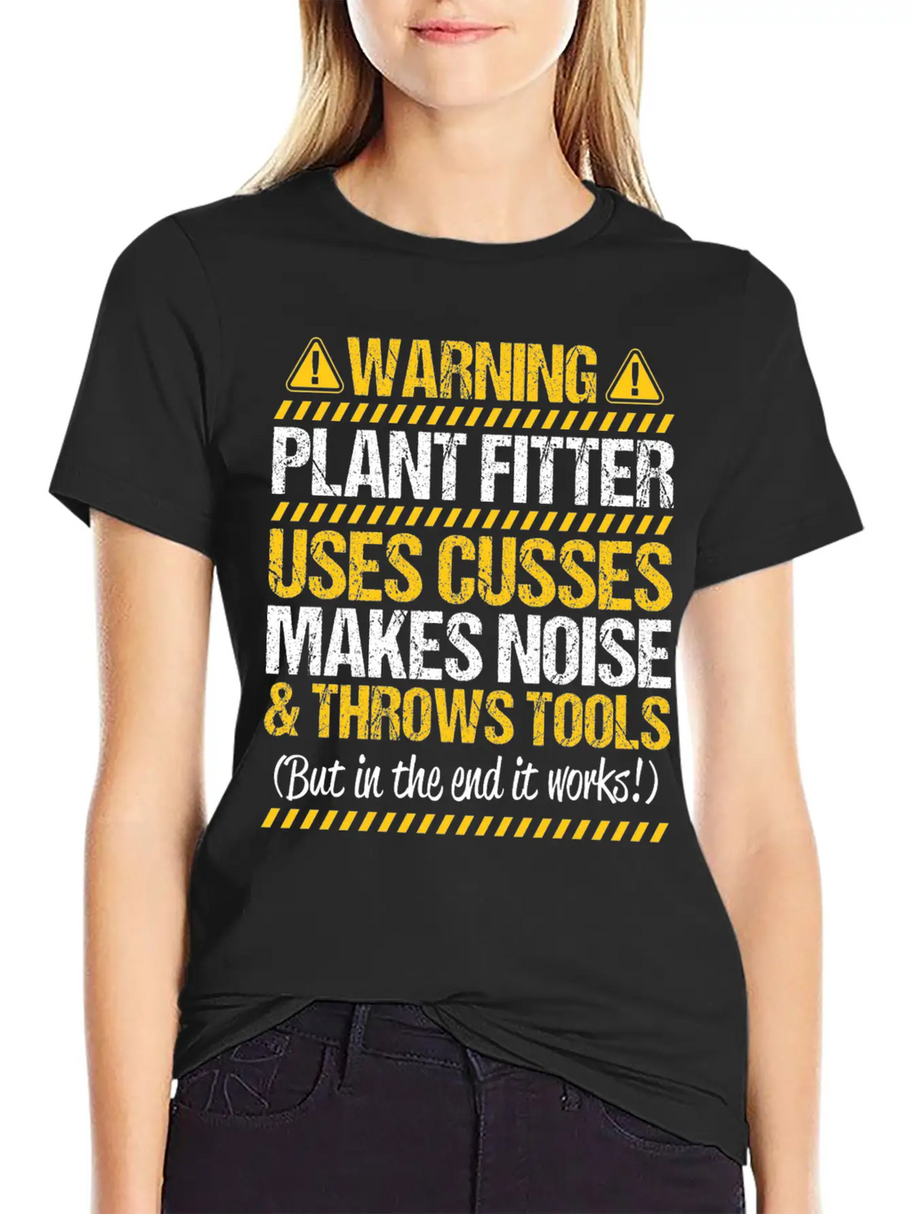 Plant Fitter Plant Mechanic Gift Present Warning Basic Graphic T-Shirt – Daily Comfort In Soft Cotton