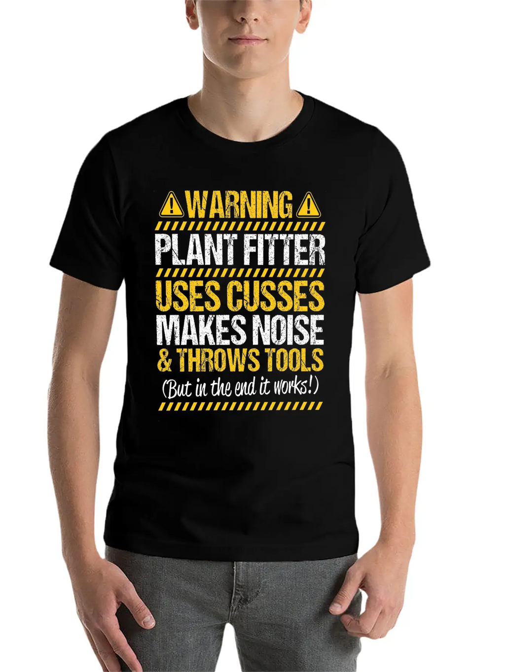 Plant Fitter Plant Mechanic Gift Present Warning Basic Graphic T-Shirt – Daily Comfort In Soft Cotton