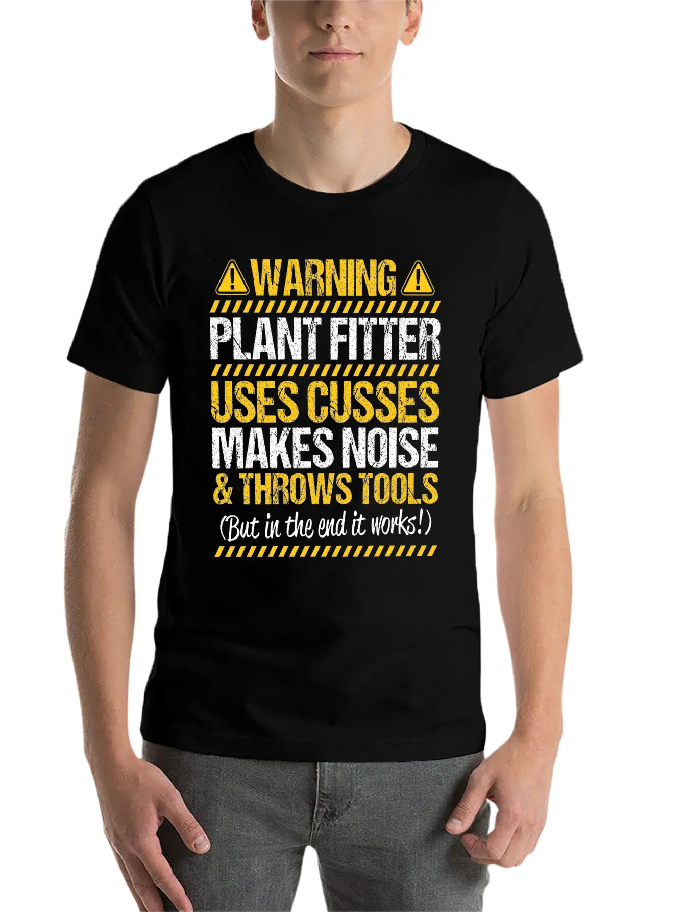 Plant Fitter Plant Mechanic Gift Present Warning Basic Graphic T-Shirt – Daily Comfort In Soft Cotton