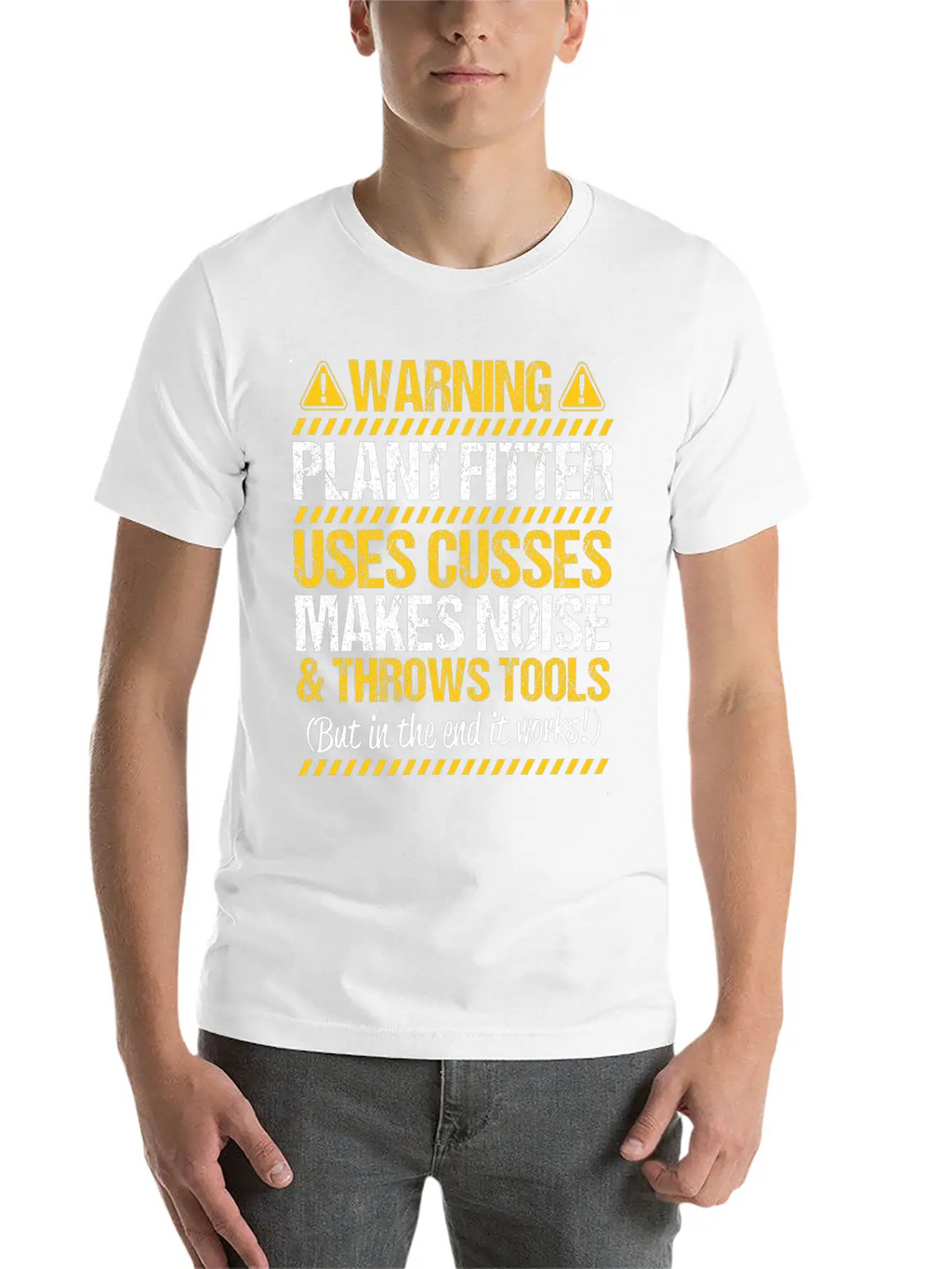 Plant Fitter Plant Mechanic Gift Present Warning Basic Graphic T-Shirt – Daily Comfort In Soft Cotton