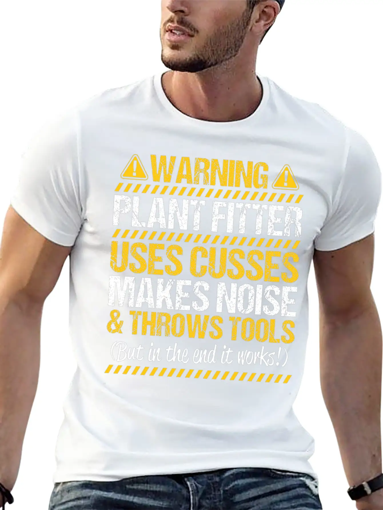 Plant Fitter Plant Mechanic Gift Present Warning Basic Graphic T-Shirt – Daily Comfort In Soft Cotton