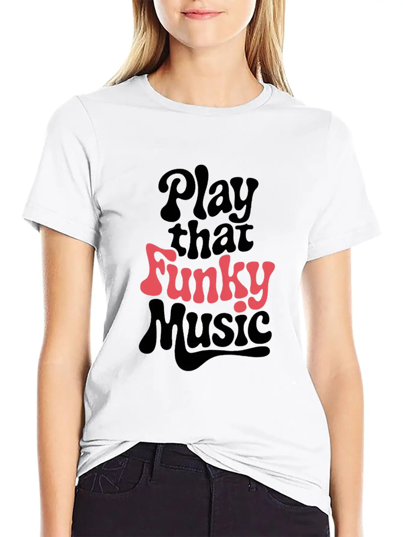 Play That Funky Music – Groovy Typography Breathable Graphic T-Shirt – Perfect For Casual Days