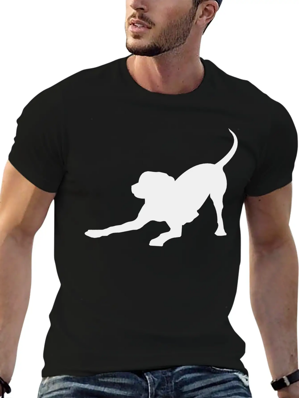 Playful Dog Basic Graphic T-Shirt – Daily Comfort In Soft Cotton