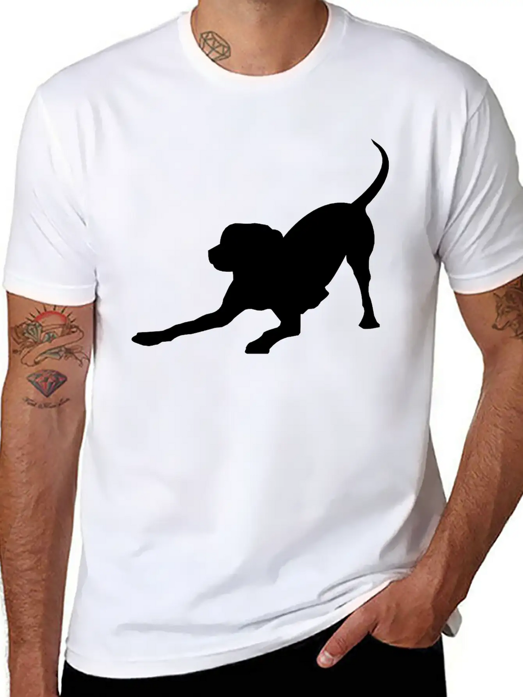 Playful Dog Basic Graphic T-Shirt – Daily Comfort In Soft Cotton