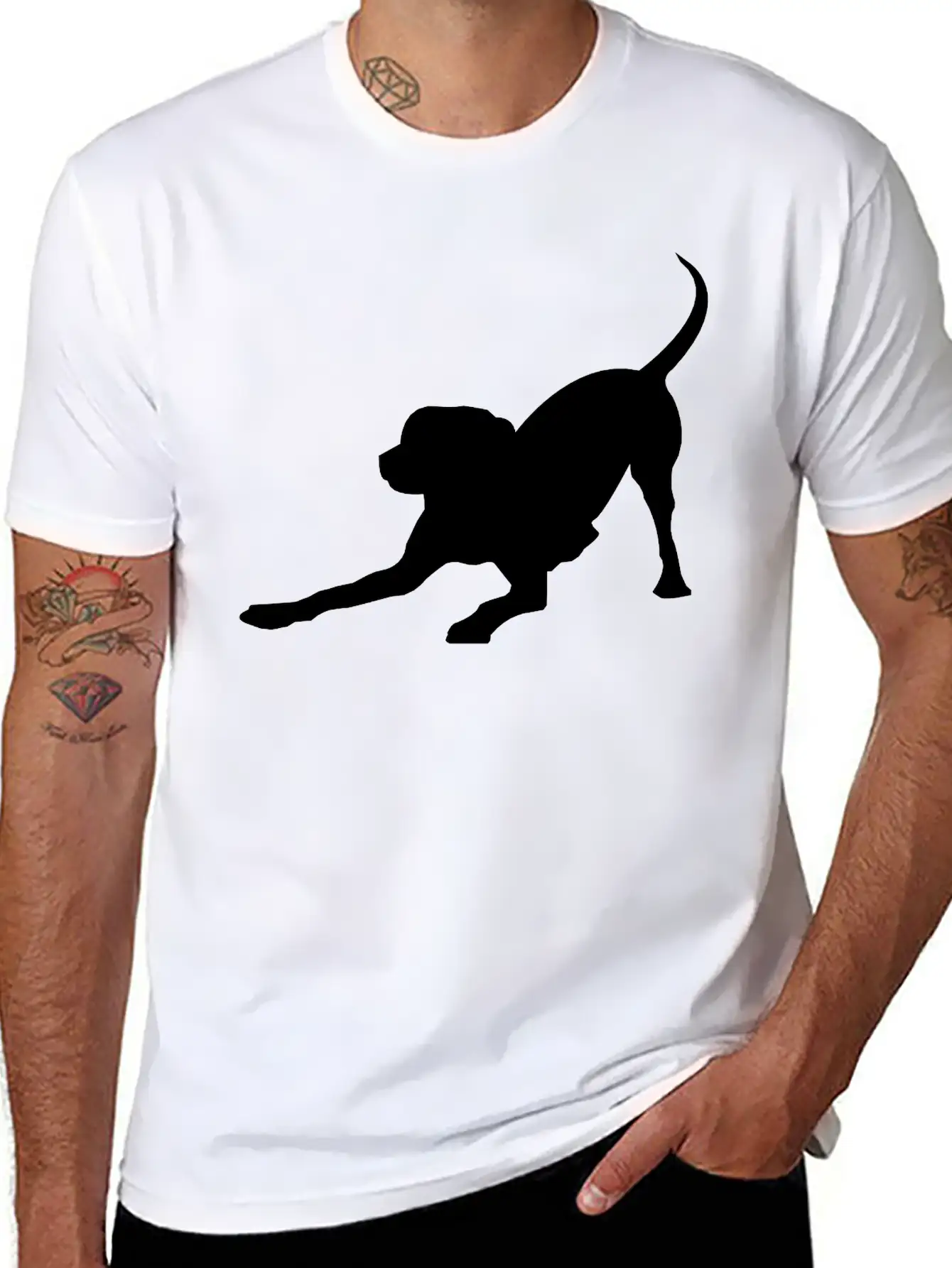 Playful Dog Basic Graphic T-Shirt – Daily Comfort In Soft Cotton