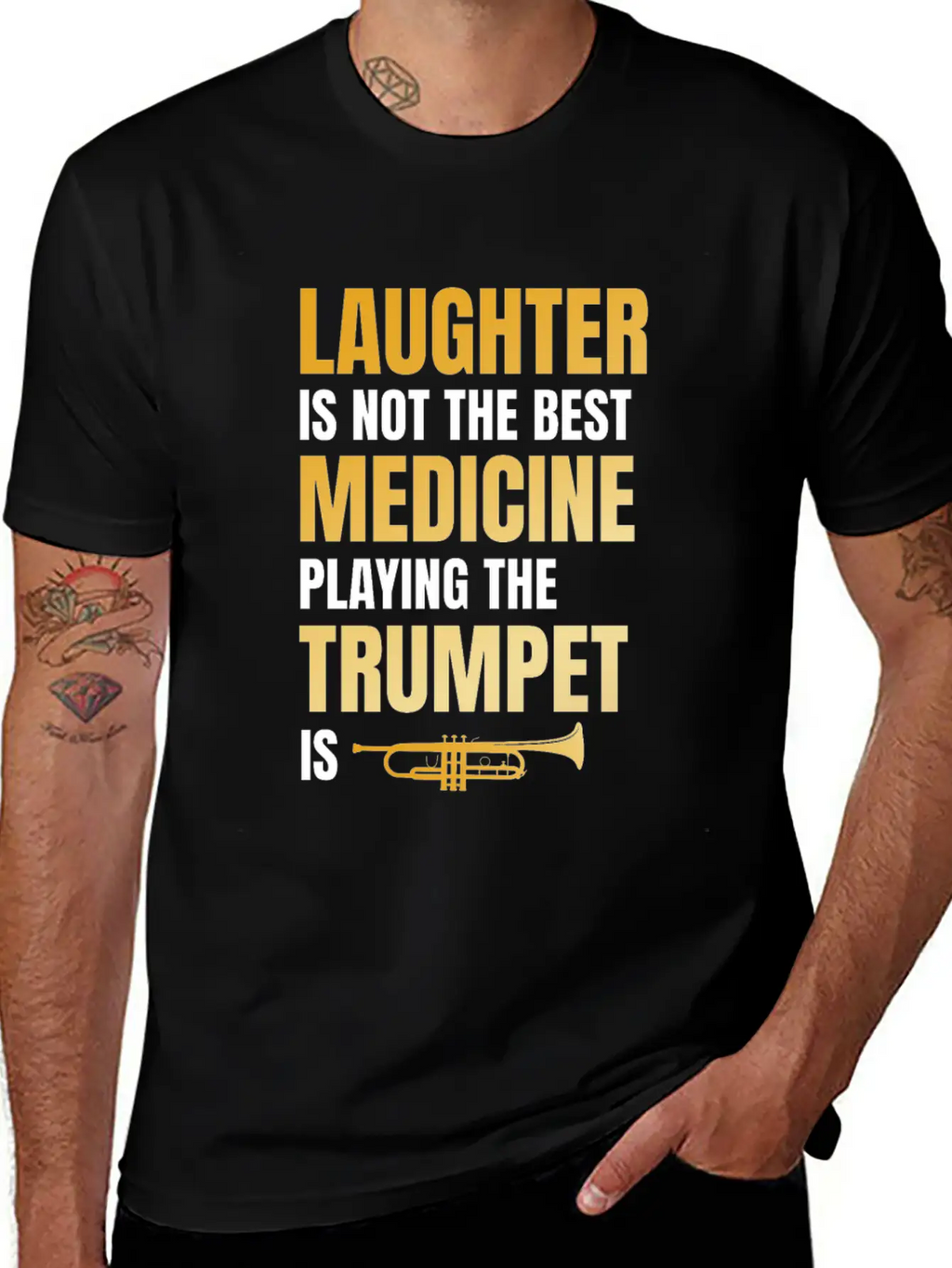 Playing The Trumpet Is The Best Medicine Breathable Soft Cotton T-Shirt – Timeless Casual Look