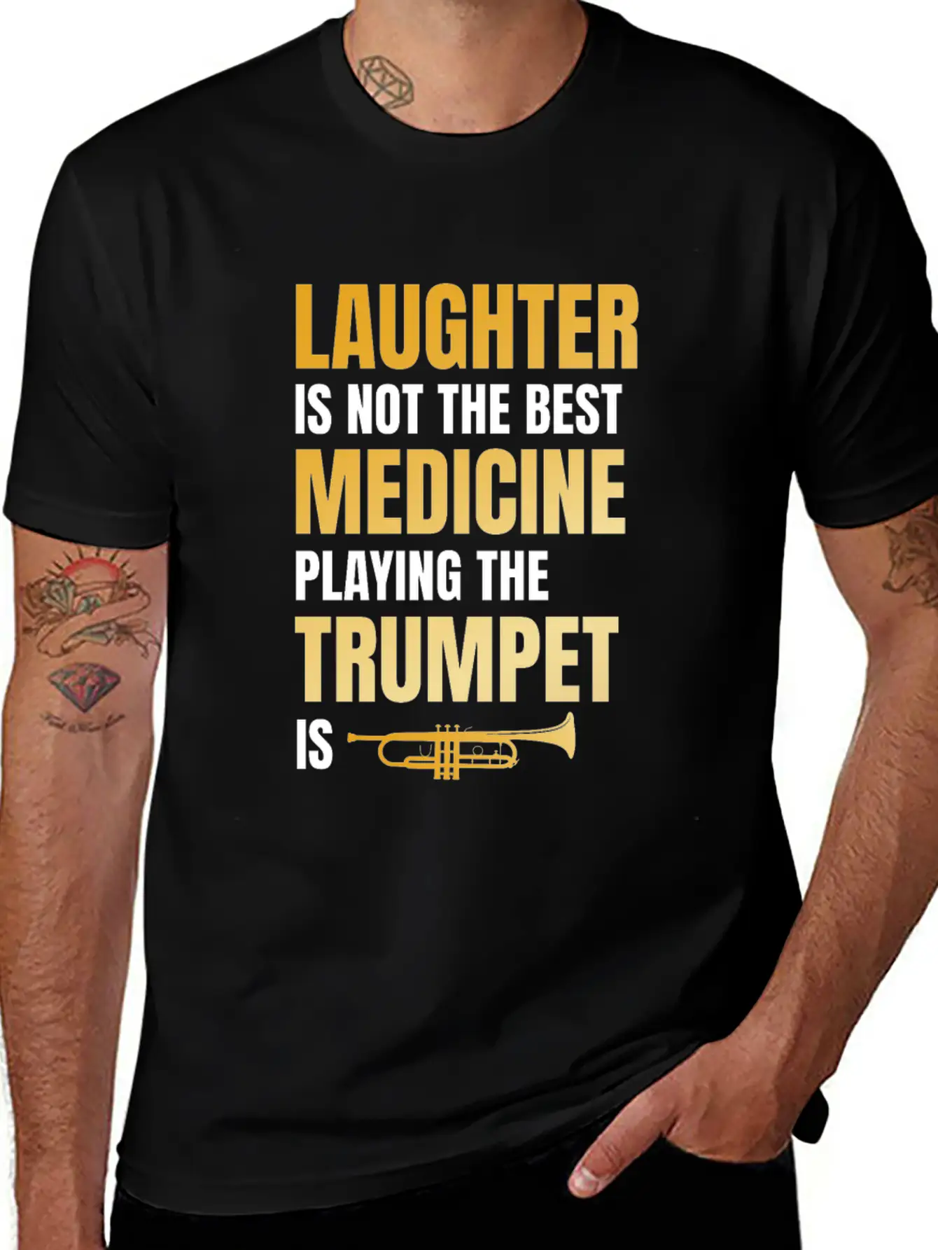 Playing The Trumpet Is The Best Medicine Breathable Soft Cotton T-Shirt – Timeless Casual Look