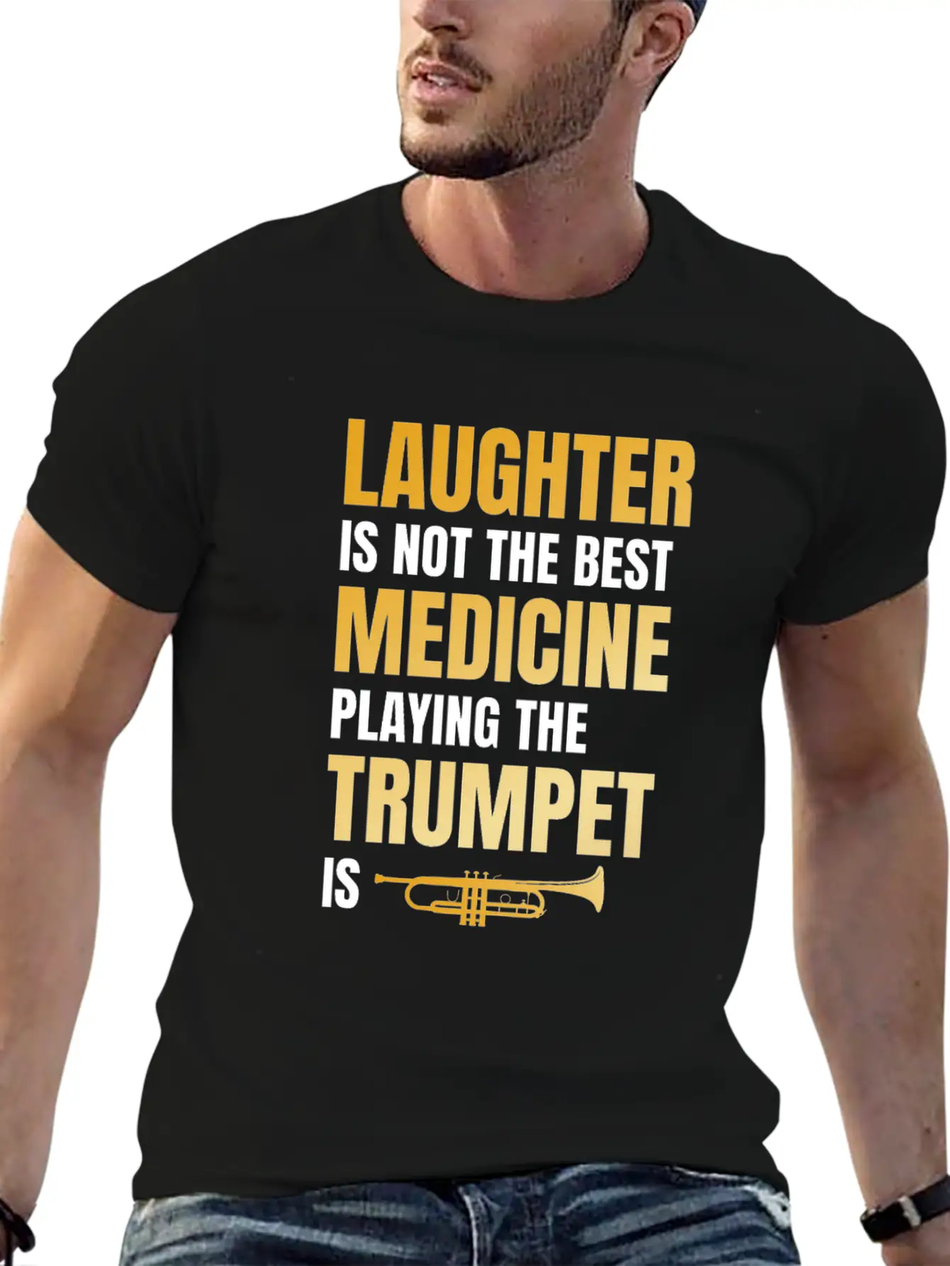 Playing The Trumpet Is The Best Medicine Breathable Soft Cotton T-Shirt – Timeless Casual Look