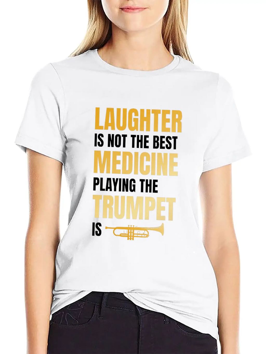 Playing The Trumpet Is The Best Medicine Breathable Soft Cotton T-Shirt – Timeless Casual Look
