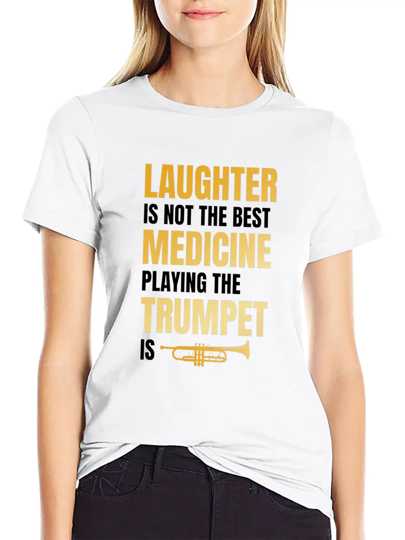 Playing The Trumpet Is The Best Medicine Breathable Soft Cotton T-Shirt – Timeless Casual Look