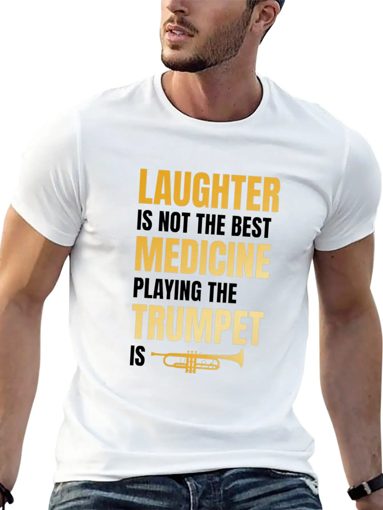 Playing The Trumpet Is The Best Medicine Breathable Soft Cotton T-Shirt – Timeless Casual Look