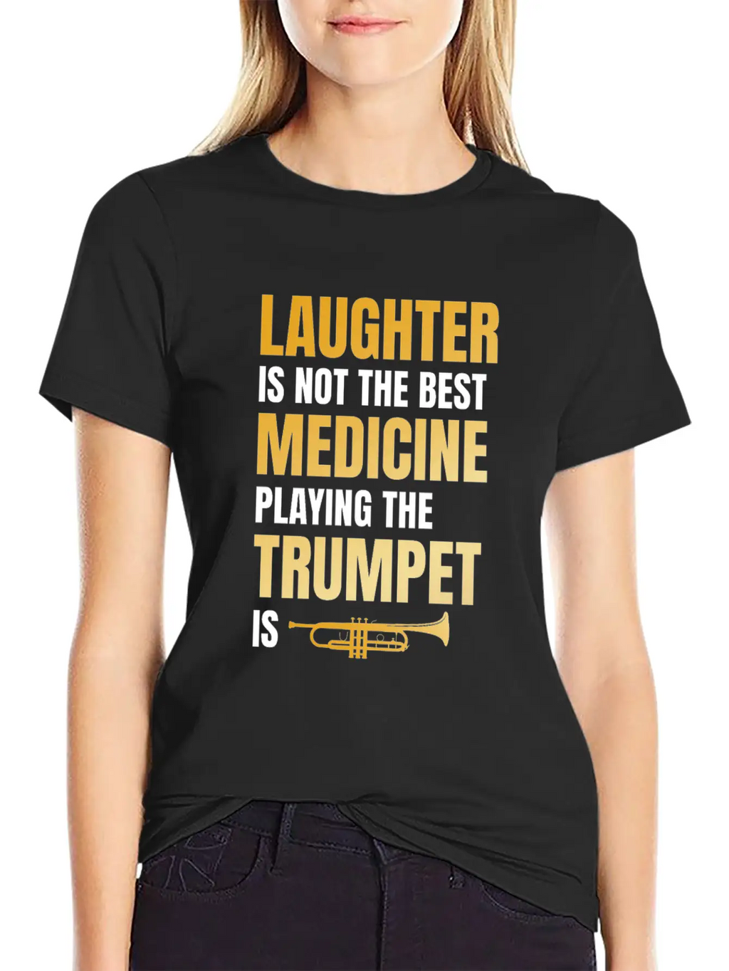 Playing The Trumpet Is The Best Medicine Breathable Soft Cotton T-Shirt – Timeless Casual Look