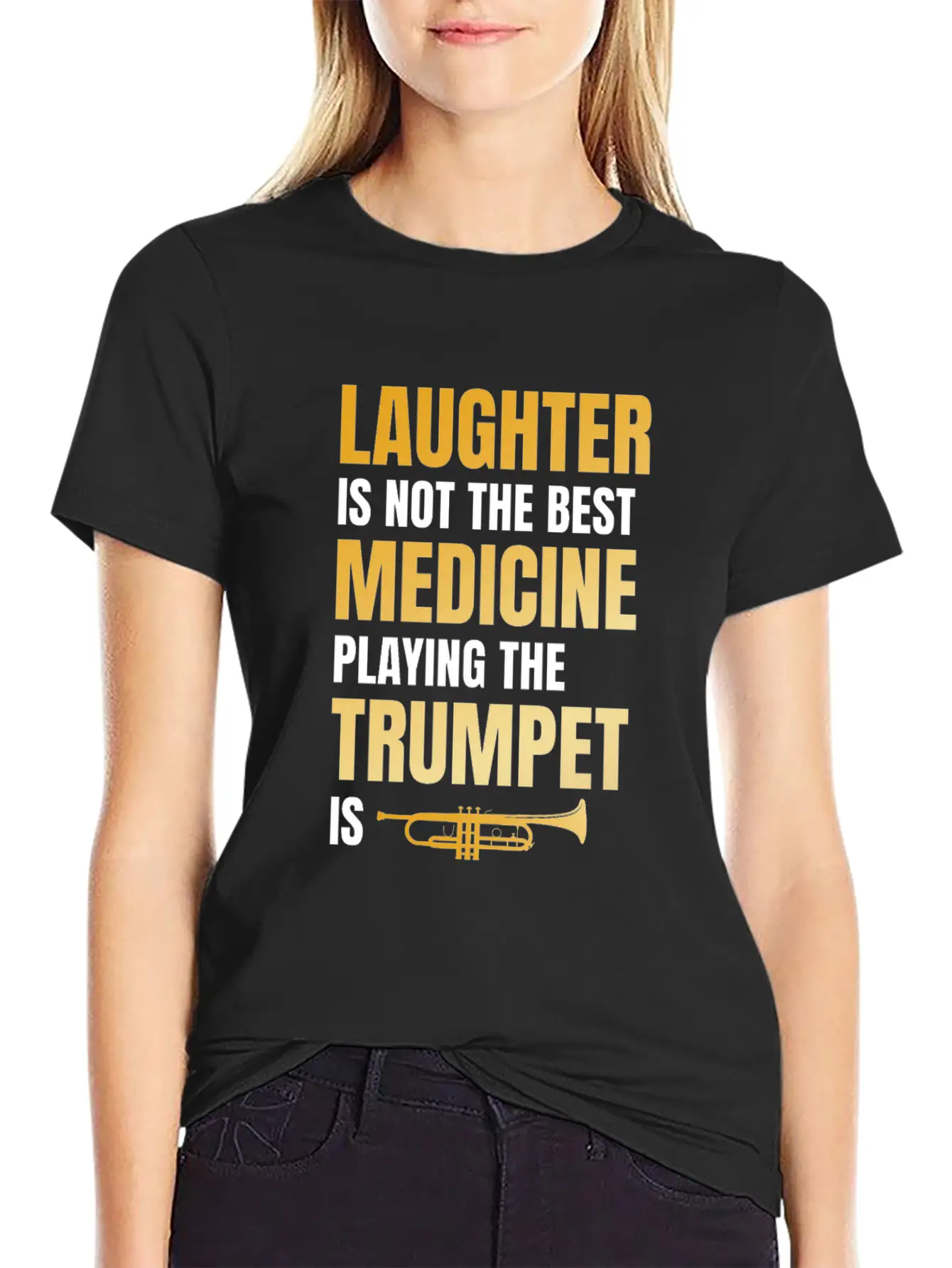Playing The Trumpet Is The Best Medicine Breathable Soft Cotton T-Shirt – Timeless Casual Look