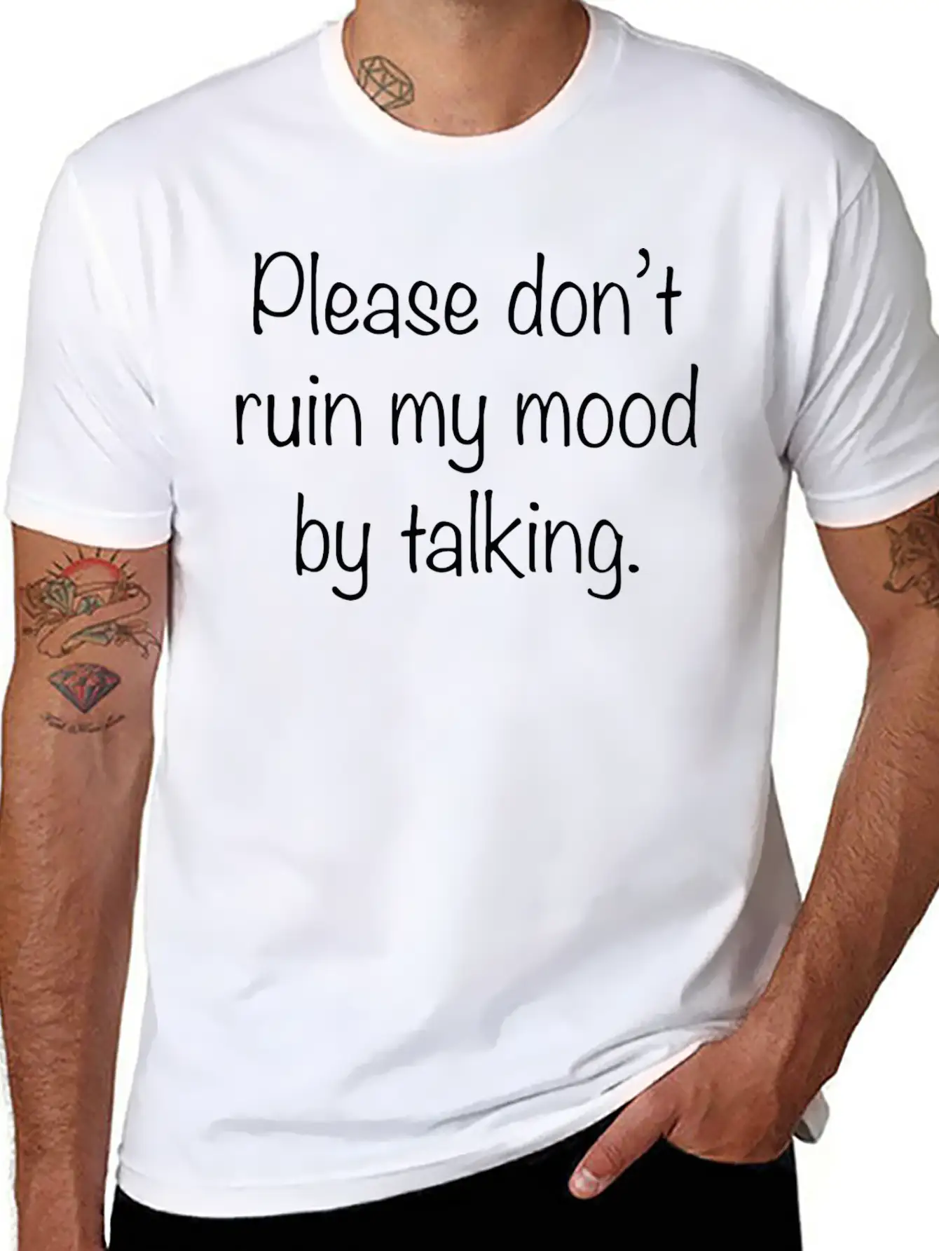 Please Don't Ruin My Mood Timeless Short Sleeve Tee – Comfy And Minimalist Design