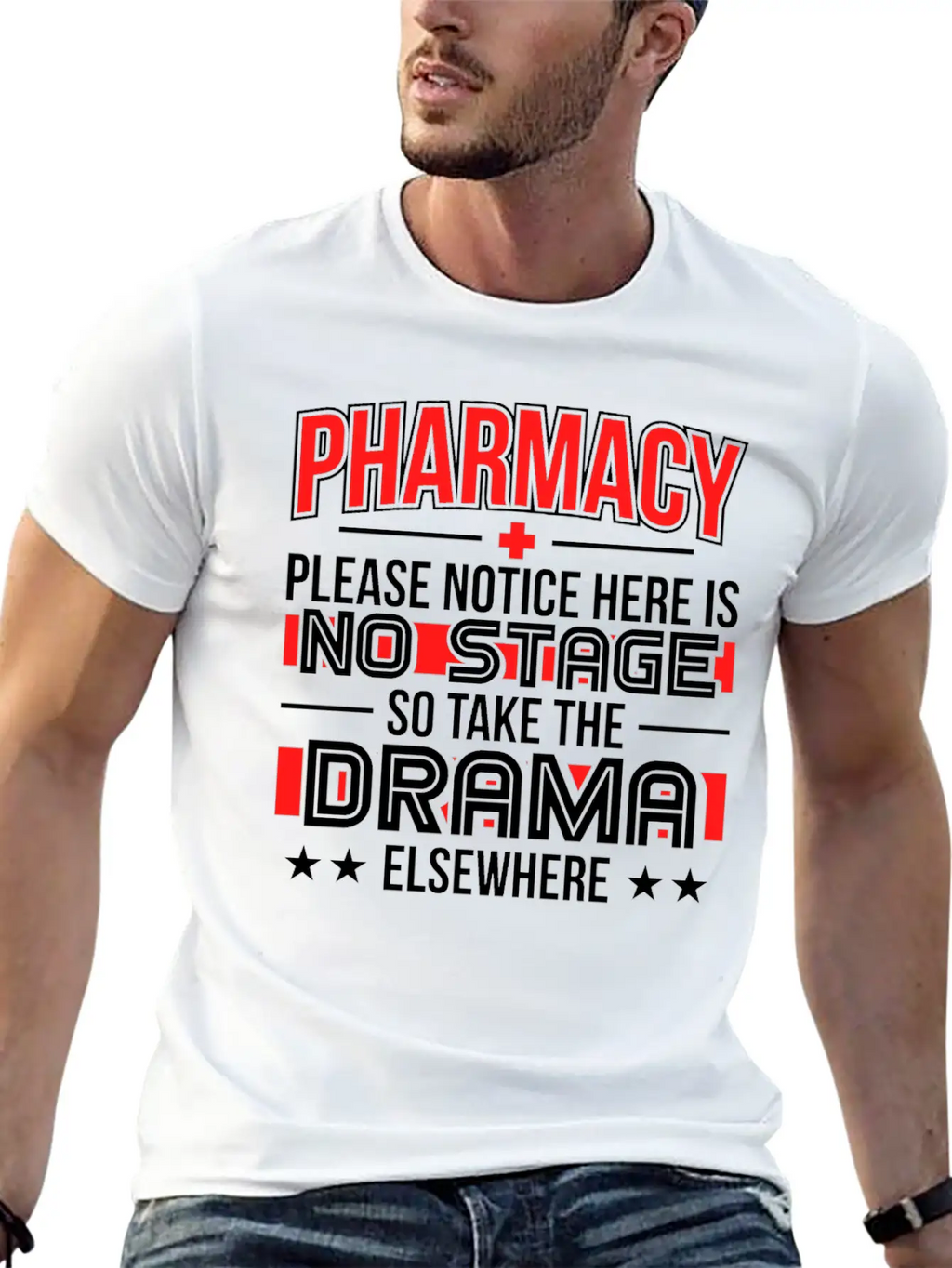 Please Notice There Is No Stage Pharmacy Technici Relaxed Everyday Tee – Lightweight And Durable Cotton