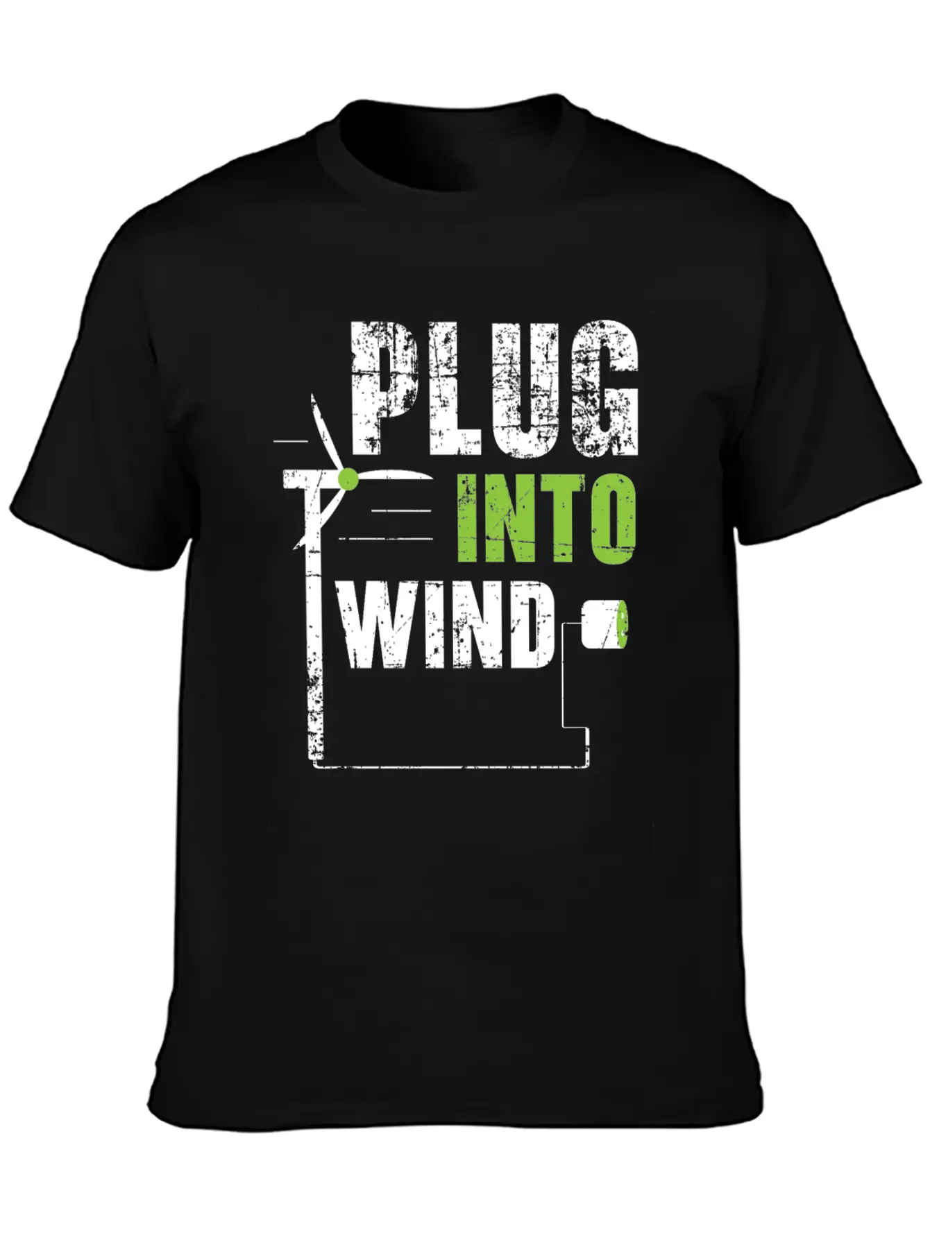 Plug Into Wind Renewable Energy Windtech Windmill Basic Graphic T-Shirt – Daily Comfort In Soft Cotton
