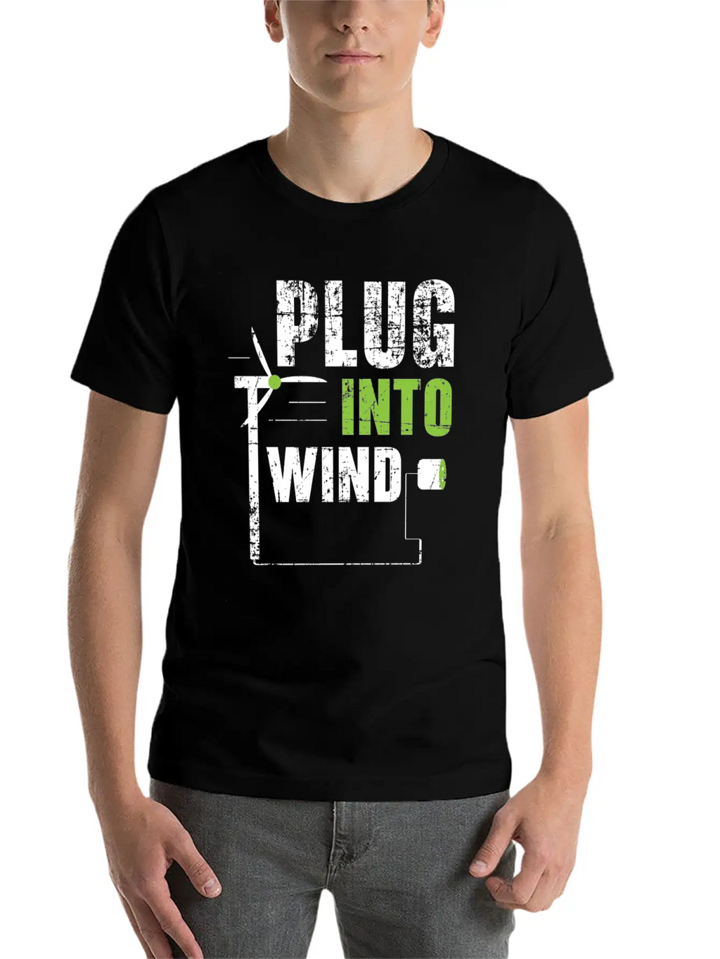 Plug Into Wind Renewable Energy Windtech Windmill Basic Graphic T-Shirt – Daily Comfort In Soft Cotton