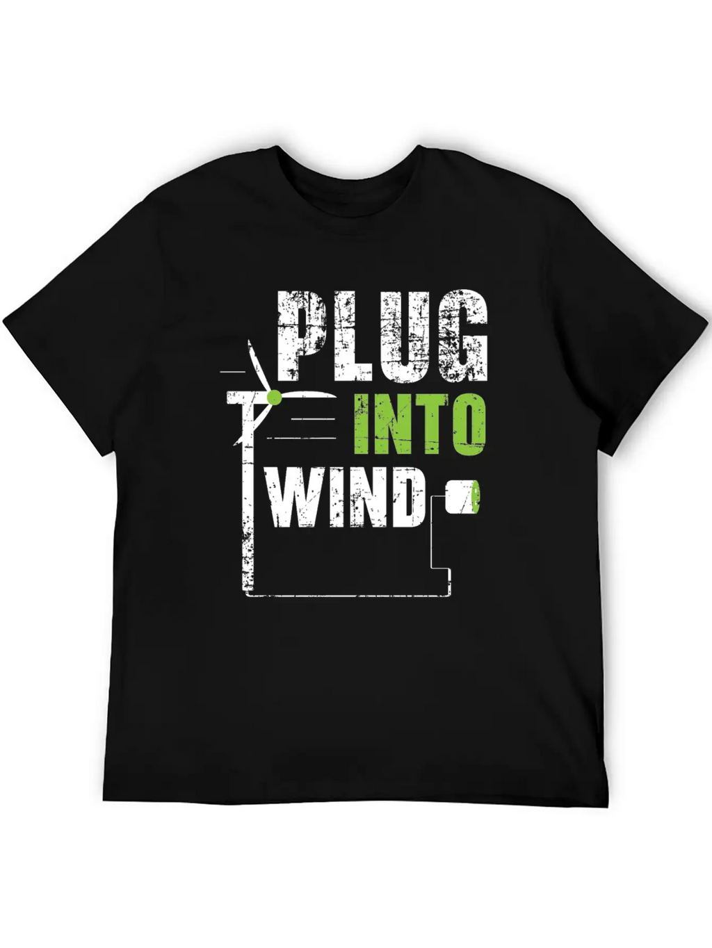 Plug Into Wind Renewable Energy Windtech Windmill Basic Graphic T-Shirt – Daily Comfort In Soft Cotton