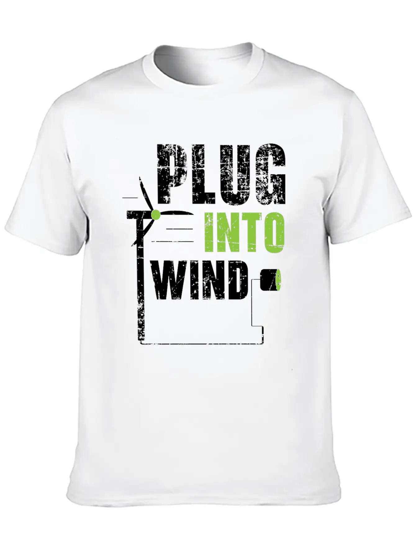 Plug Into Wind Renewable Energy Windtech Windmill Basic Graphic T-Shirt – Daily Comfort In Soft Cotton