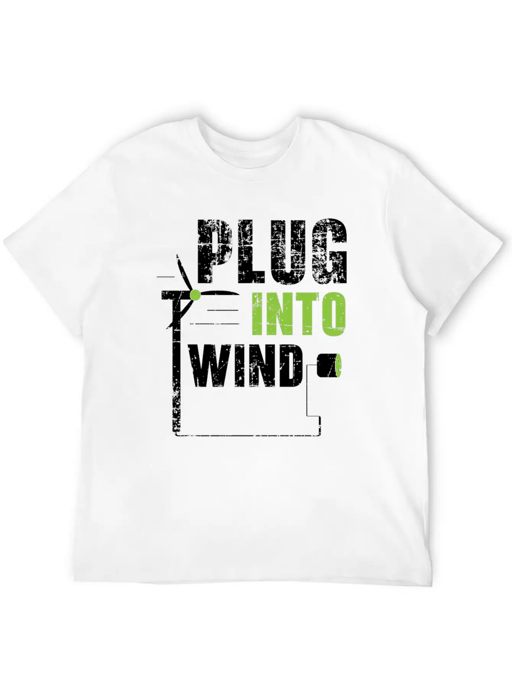 Plug Into Wind Renewable Energy Windtech Windmill Basic Graphic T-Shirt – Daily Comfort In Soft Cotton