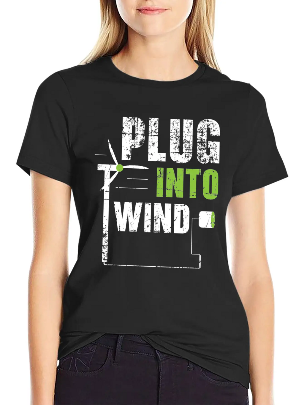 Plug Into Wind Renewable Energy Windtech Windmill Basic Graphic T-Shirt – Daily Comfort In Soft Cotton
