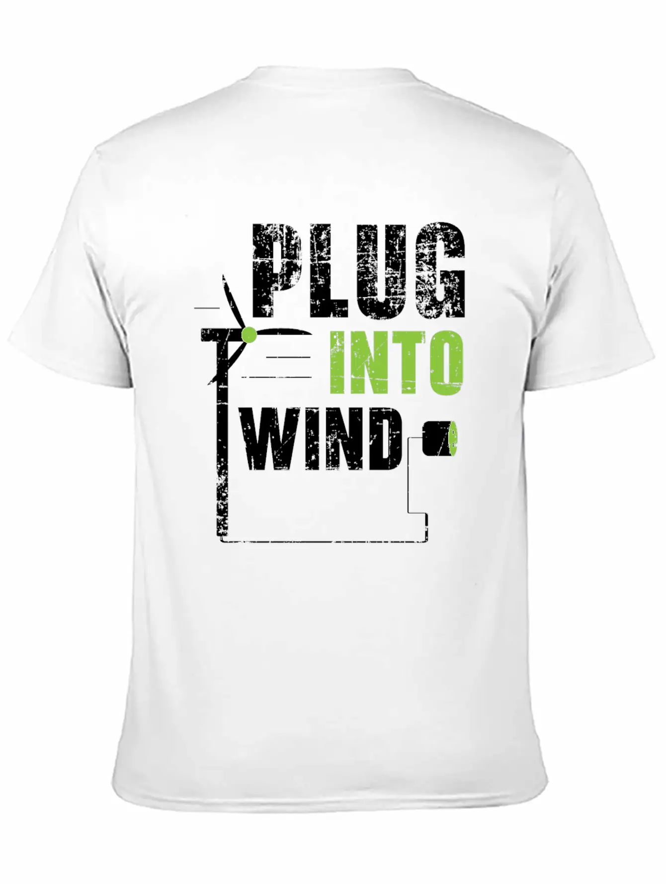 Plug Into Wind Renewable Energy Windtech Windmill Basic Graphic T-Shirt – Daily Comfort In Soft Cotton