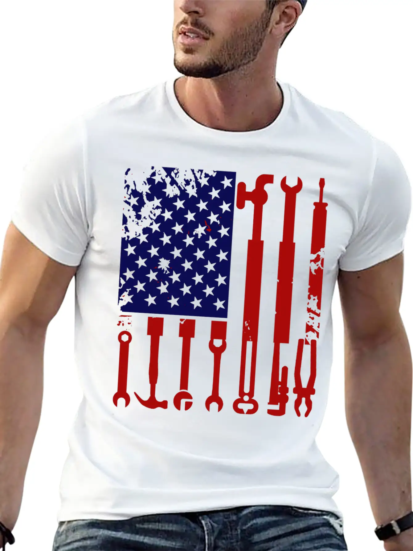 Plumbers Product American Flag Gift Ideas Unisex Casual T-Shirt – Clean Design For Daily Comfort