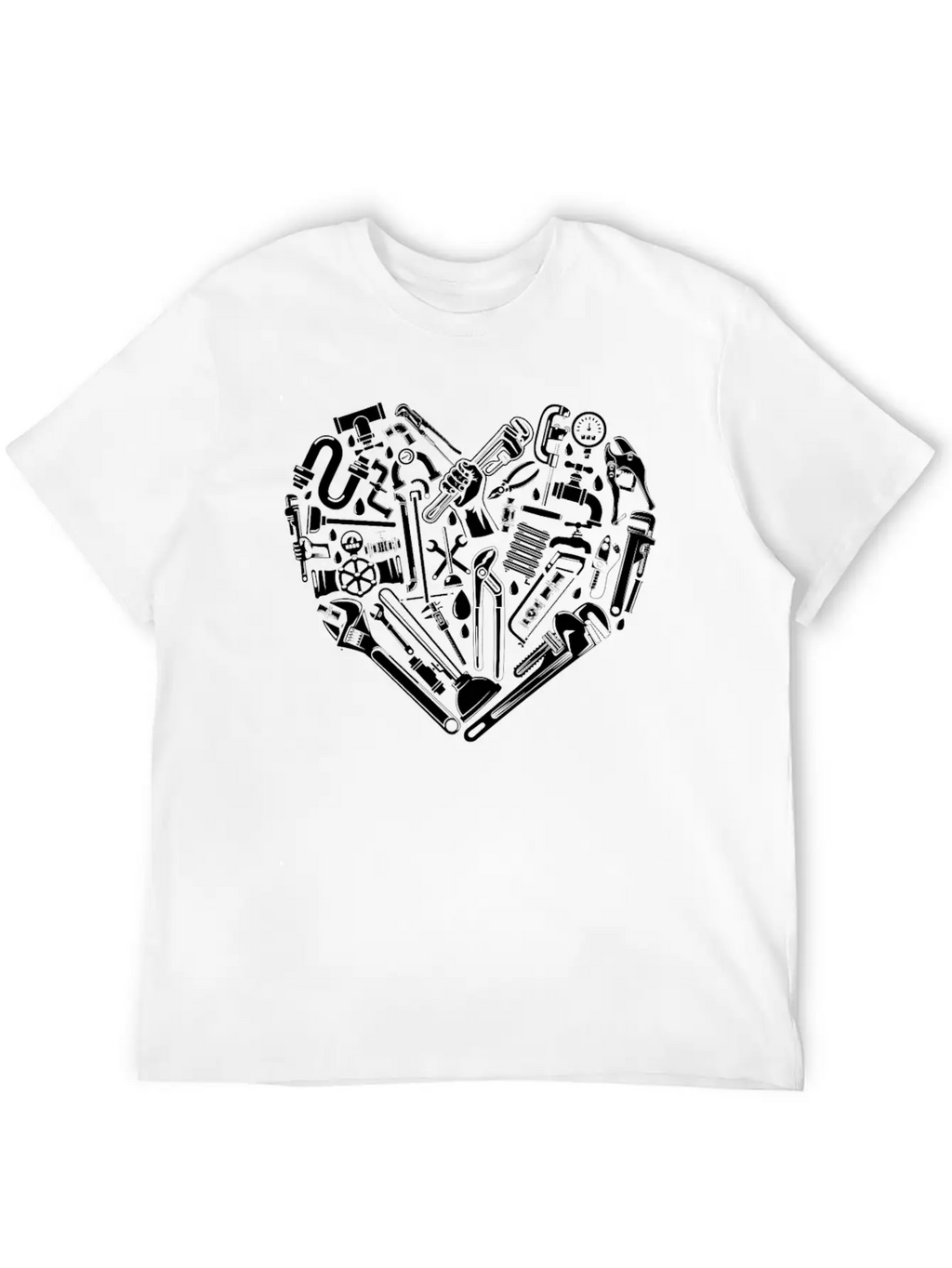Plumbing Plumber Heart Tools Breathable Graphic T-Shirt – Perfect For Casual Days