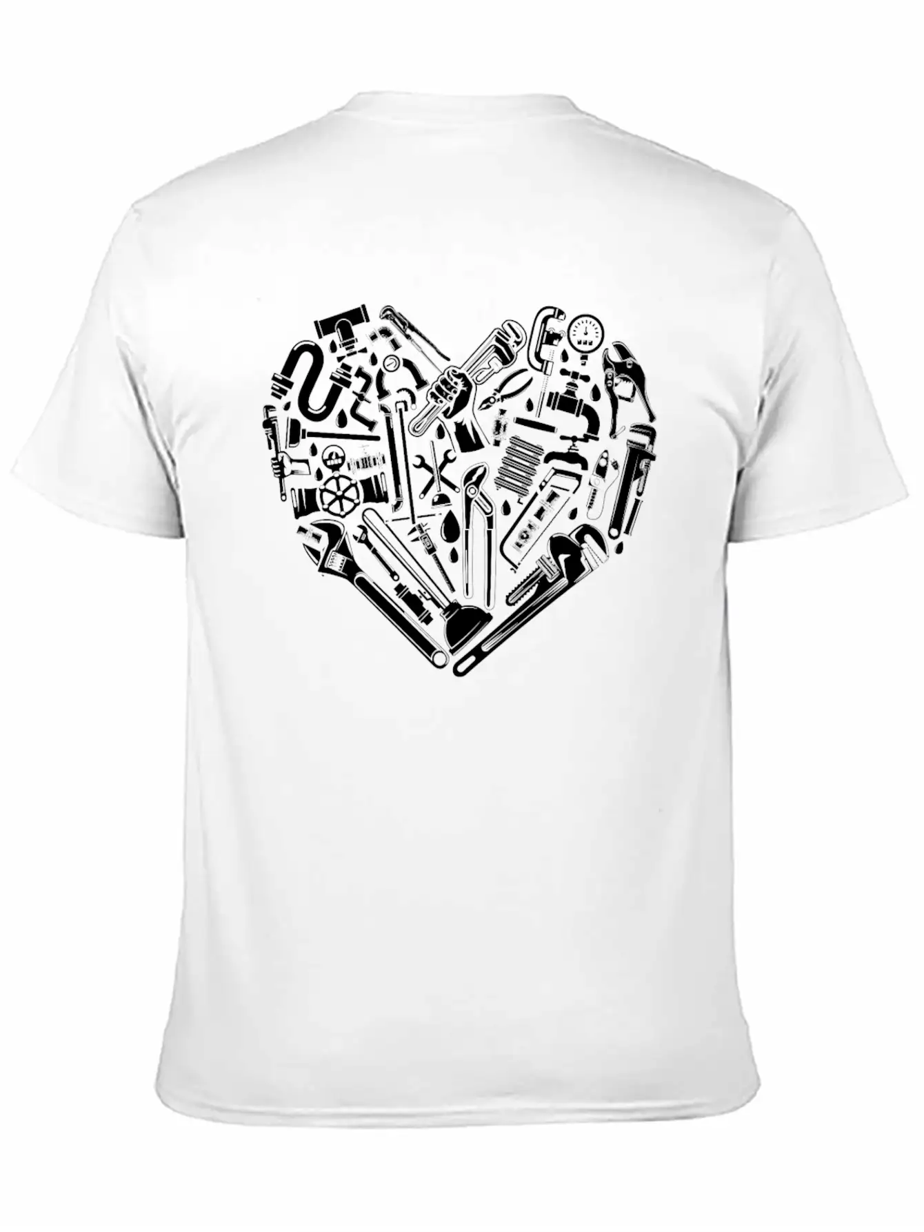 Plumbing Plumber Heart Tools Breathable Graphic T-Shirt – Perfect For Casual Days