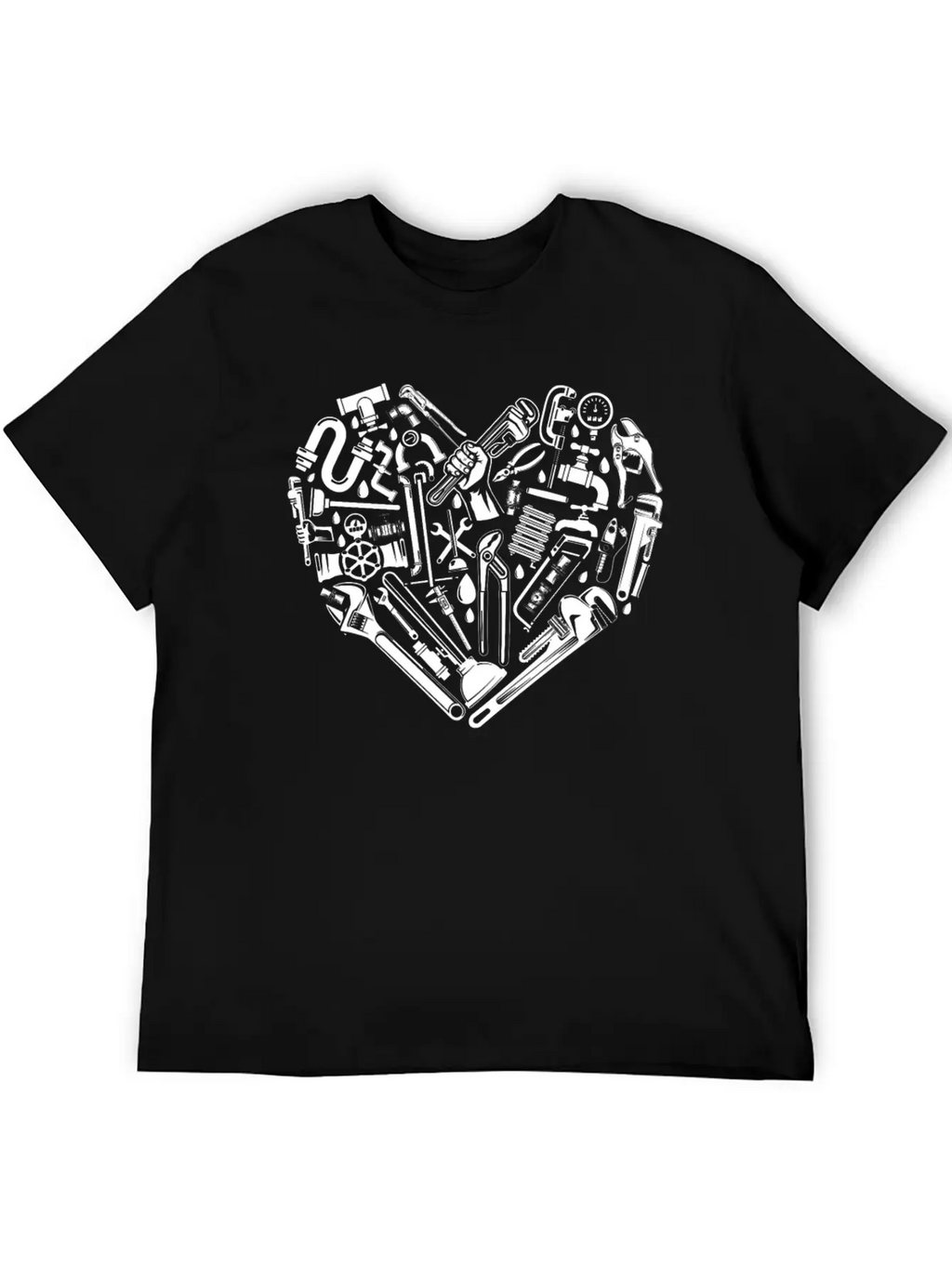 Plumbing Plumber Heart Tools Breathable Graphic T-Shirt – Perfect For Casual Days