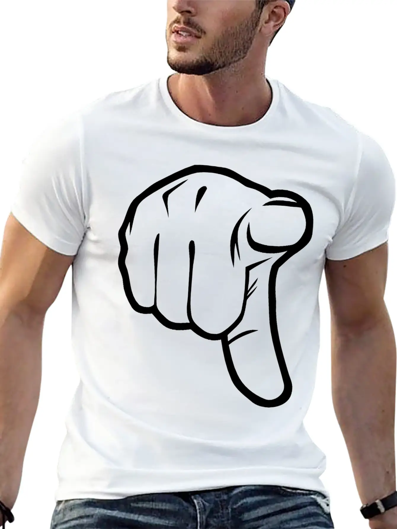 Pointing Finger Classic Cotton Tee – Unisex Comfort For Any Season