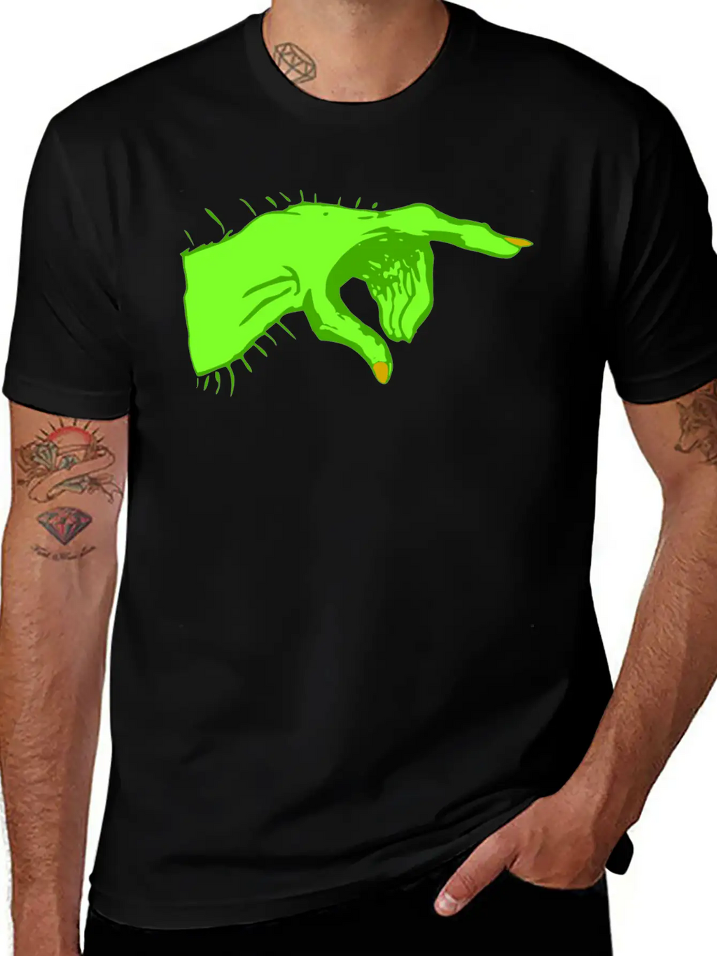 Pointing Monster Hand Color Essential Unisex Summer Tee – Soft Cotton Casual Fit