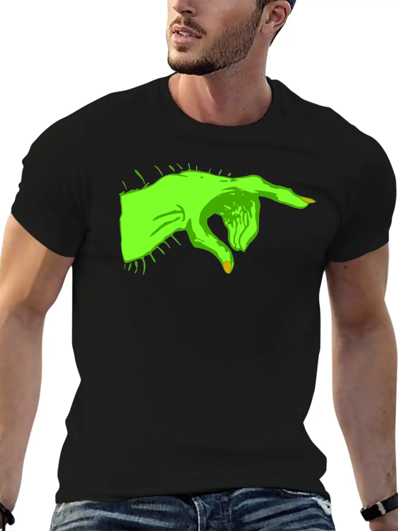 Pointing Monster Hand Color Essential Unisex Summer Tee – Soft Cotton Casual Fit