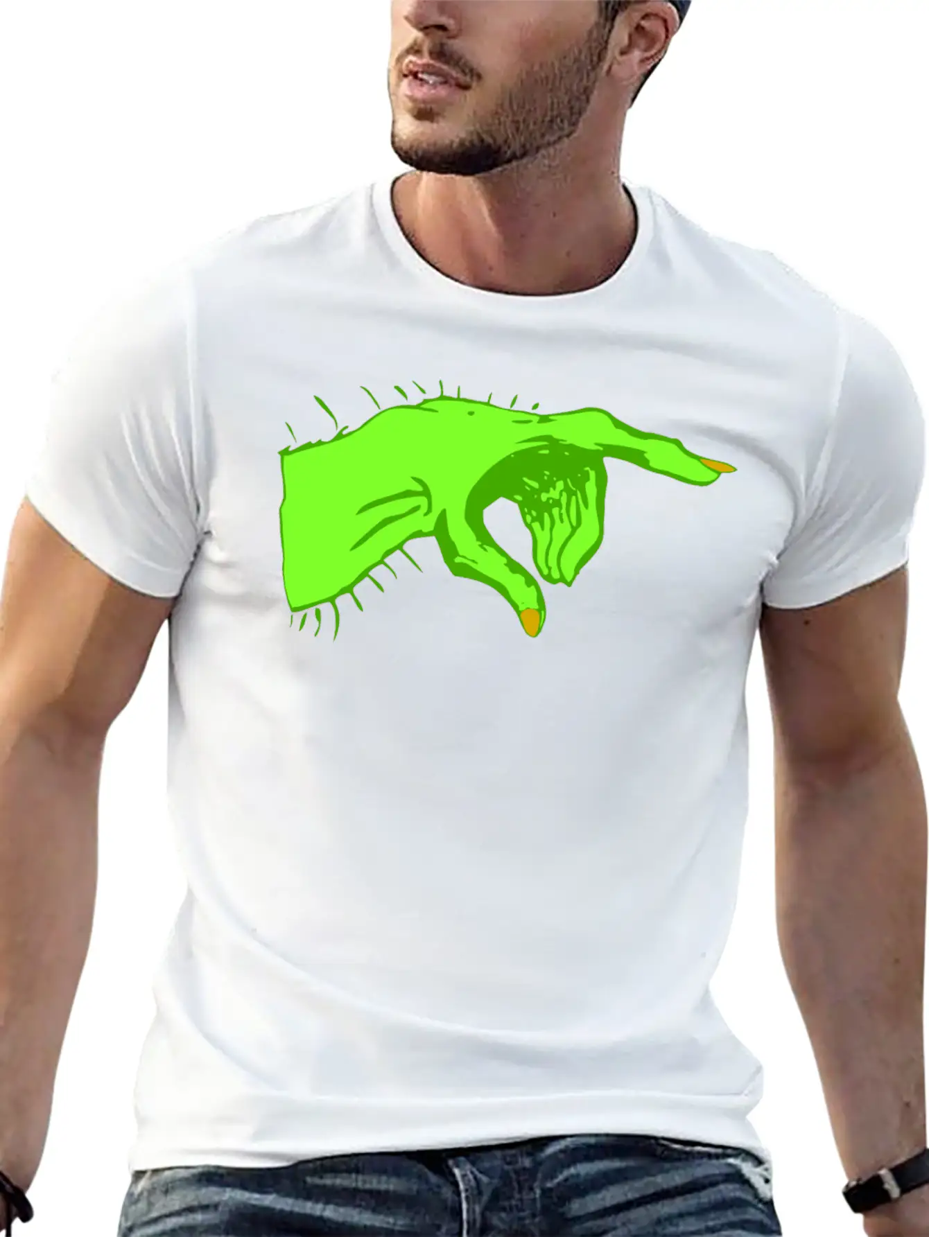 Pointing Monster Hand Color Essential Unisex Summer Tee – Soft Cotton Casual Fit