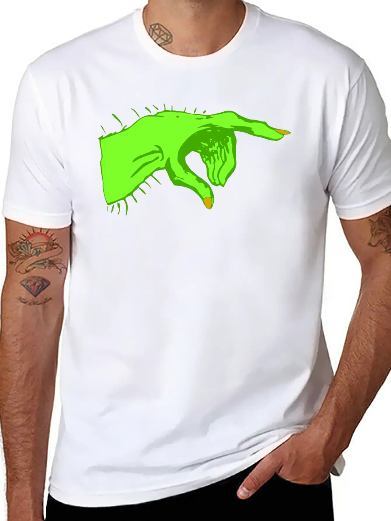 Pointing Monster Hand Color Essential Unisex Summer Tee – Soft Cotton Casual Fit