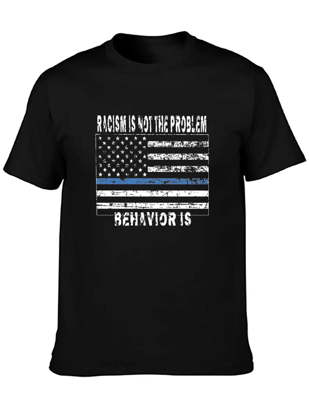 Police Officer, Blue Thin Line, Flag Shirt, Grunge Relaxed Everyday Tee – Lightweight And Durable Cotton