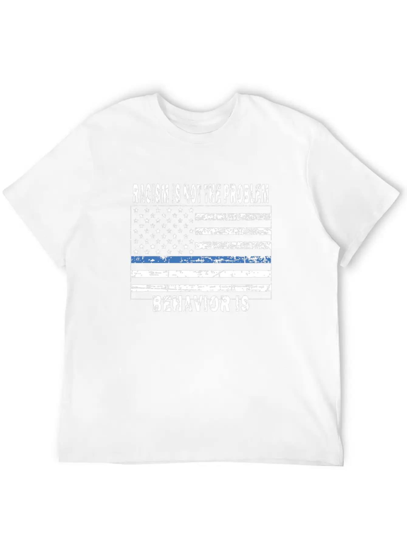 Police Officer, Blue Thin Line, Flag Shirt, Grunge Relaxed Everyday Tee – Lightweight And Durable Cotton