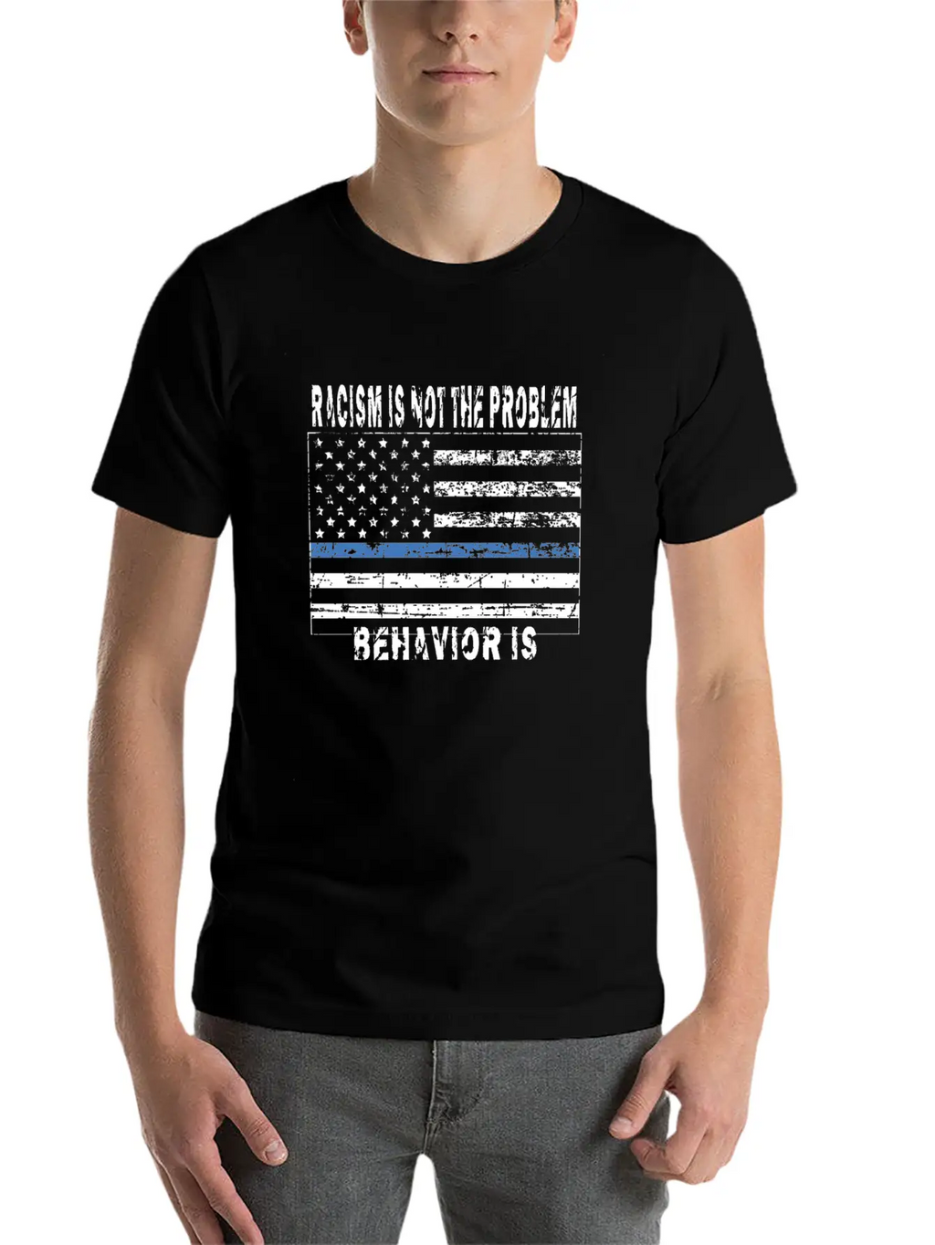 Police Officer, Blue Thin Line, Flag Shirt, Grunge Relaxed Everyday Tee – Lightweight And Durable Cotton