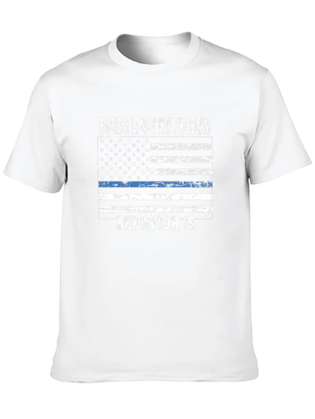 Police Officer, Blue Thin Line, Flag Shirt, Grunge Relaxed Everyday Tee – Lightweight And Durable Cotton