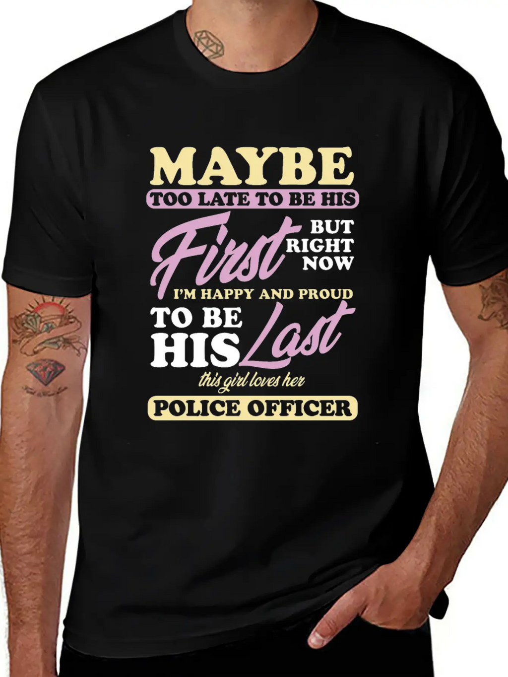 Police Officer Girl Wife Cop Policeman Gift Breathable Soft Cotton T-Shirt – Timeless Casual Look