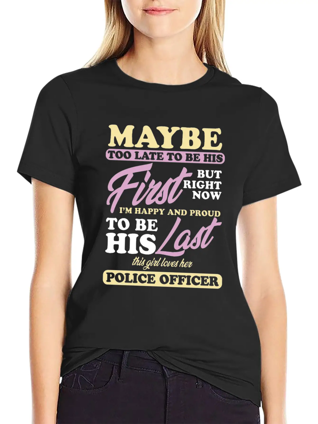 Police Officer Girl Wife Cop Policeman Gift Breathable Soft Cotton T-Shirt – Timeless Casual Look