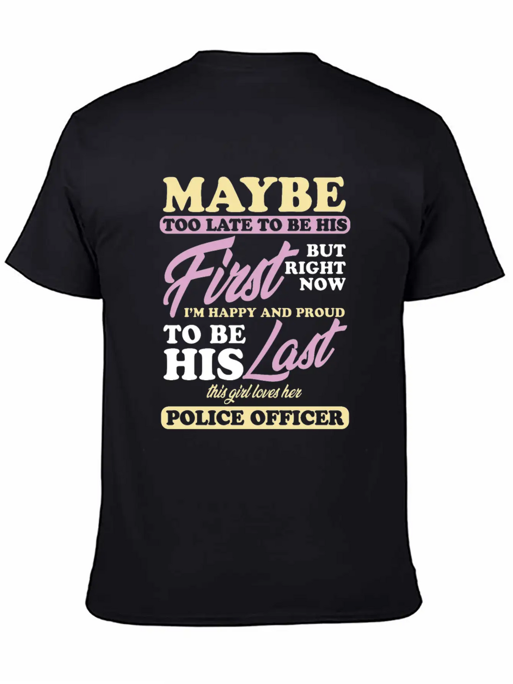 Police Officer Girl Wife Cop Policeman Gift Breathable Soft Cotton T-Shirt – Timeless Casual Look