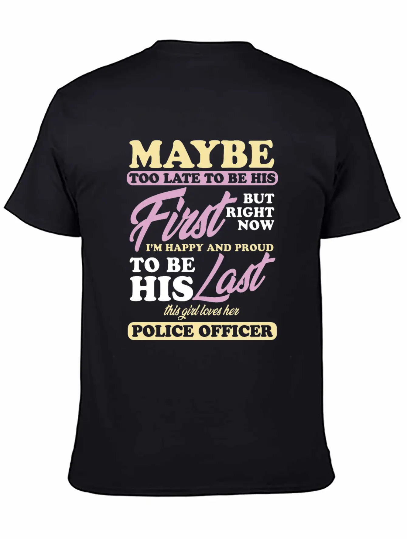 Police Officer Girl Wife Cop Policeman Gift Breathable Soft Cotton T-Shirt – Timeless Casual Look