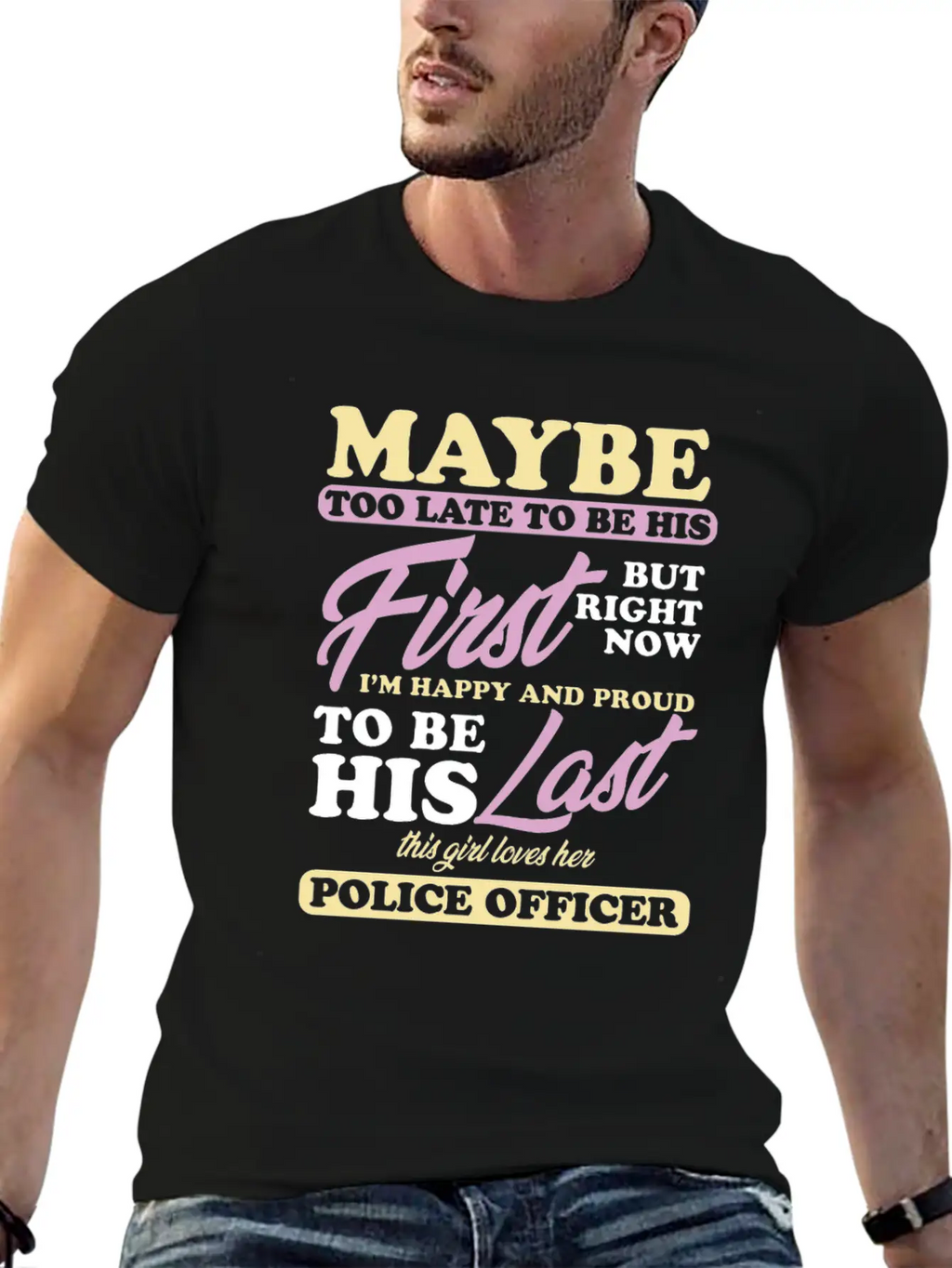Police Officer Girl Wife Cop Policeman Gift Breathable Soft Cotton T-Shirt – Timeless Casual Look