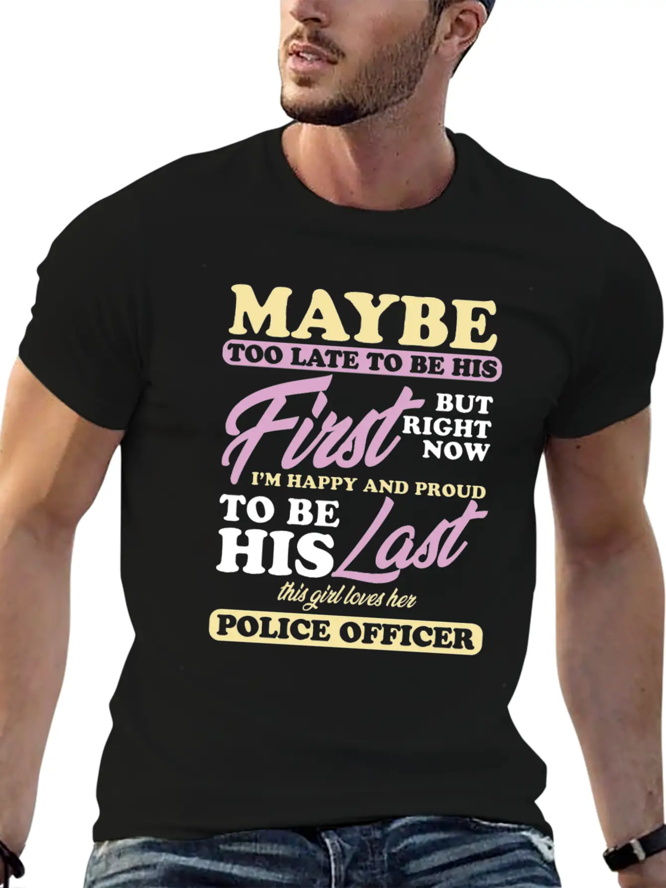 Police Officer Girl Wife Cop Policeman Gift Breathable Soft Cotton T-Shirt – Timeless Casual Look