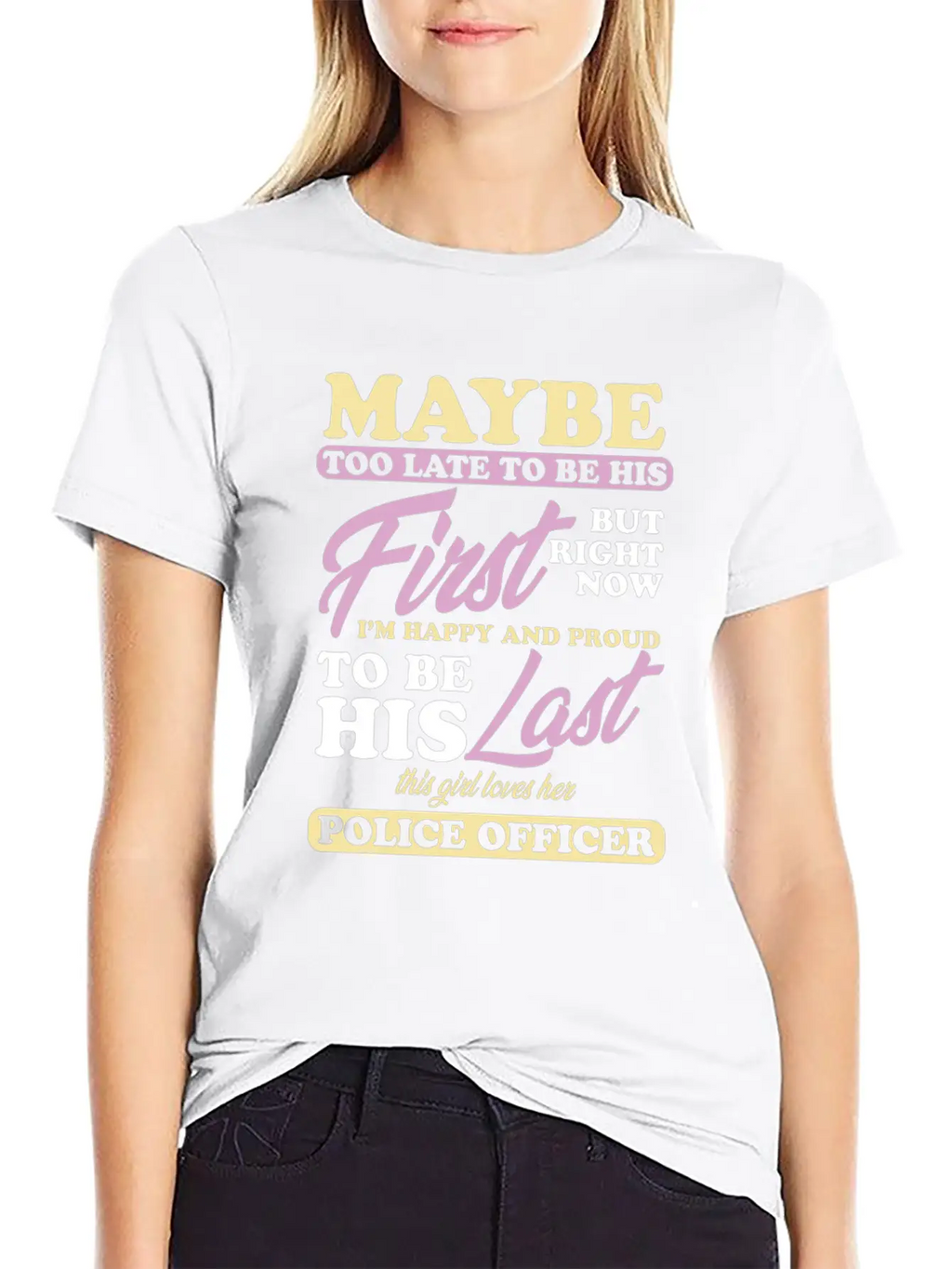 Police Officer Girl Wife Cop Policeman Gift Breathable Soft Cotton T-Shirt – Timeless Casual Look