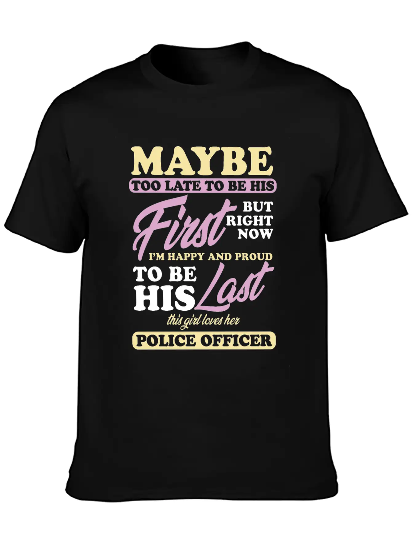 Police Officer Girl Wife Cop Policeman Gift Breathable Soft Cotton T-Shirt – Timeless Casual Look