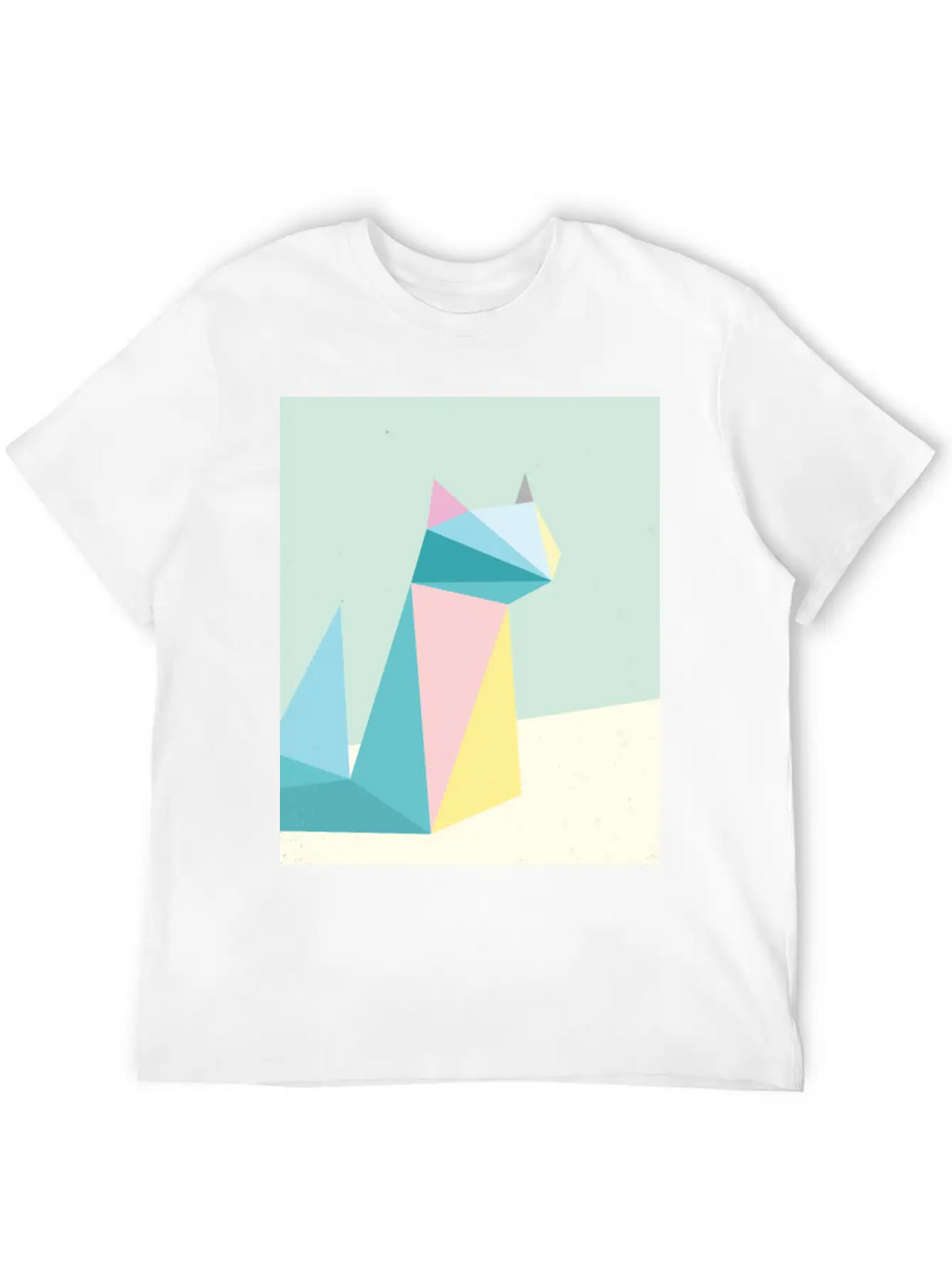 Polygonal Cat Classic Cotton Tee – Unisex Comfort For Any Season